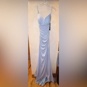 Ice blue sparkly prom dress
